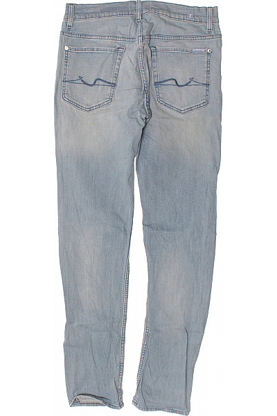 7 for all mankind Pánské bavlněné modré džíny seprané strečové slim fit Velikost 31 | 7 for all mankind | obrázek 2