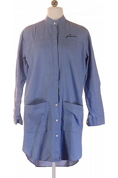 Galvanni dámské bavlněné košilové šaty s kapsami modré Velikost s | Galvanni | obrázek 2