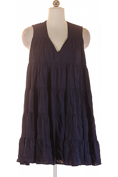 CLAUDIE PIERLOT Dámské Viskózové šaty Tunikové Volné Letní Jednobarevné S Výstřihem Vel. 36