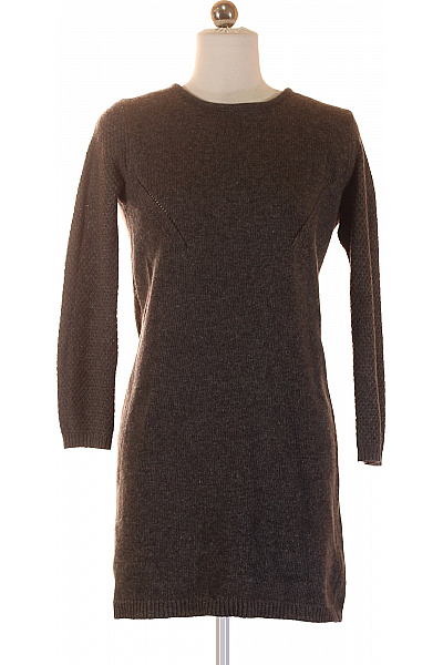 AXARA Dámský hnědý akrylový pletený prodloužený pulovr basic podzimní Velikost s | AXARA | obrázek 2