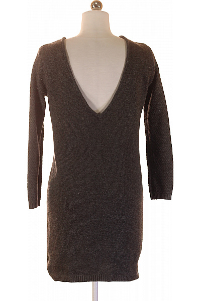 AXARA Dámský hnědý akrylový pletený prodloužený pulovr basic podzimní Velikost s | AXARA | obrázek 3