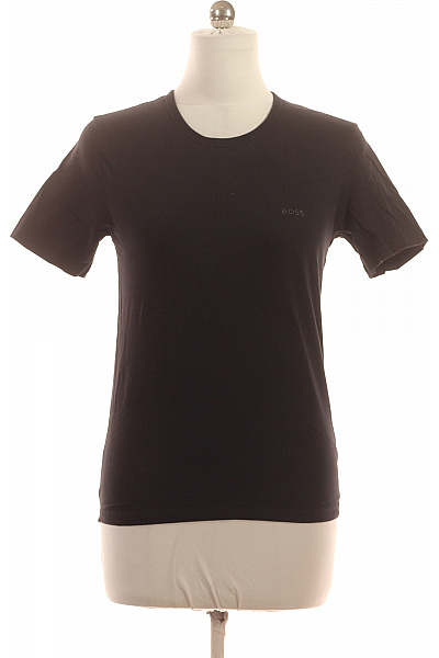 Hugo Boss Dámské bavlněné černé tričko basic s krátkým rukávem s kulatým výstřihem s nápisem Vel. m | Hugo Boss | obrázek 2