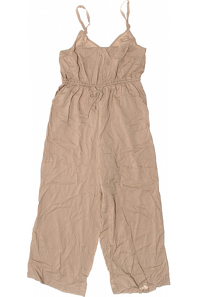 LAWRENCE GREY Dámský Béžový Letní Overal Bez Rukávů S Kapsami Vel. 38