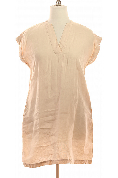 THE MERCER N.Y. Béžové Lněné šaty Tunikové Volné Letní Vel. 42