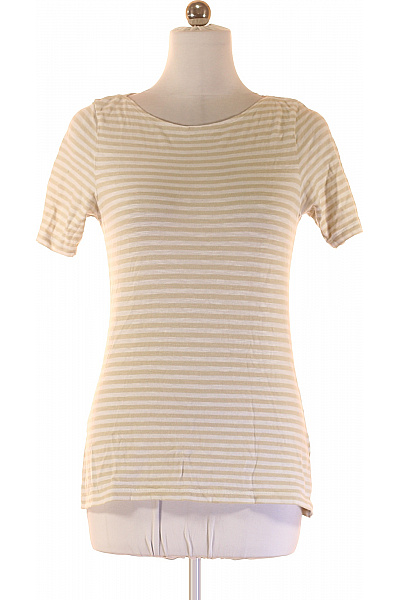 Marc O´Polo Dámské bavlněné tričko béžové pruhované s krátkým rukávem basic Vel. l | Marc O´Polo | obrázek 2