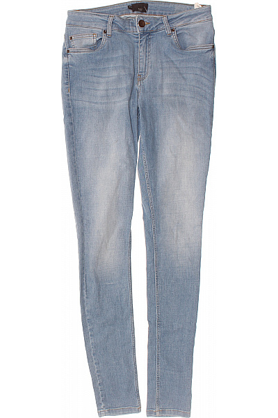 PULZ JEANS Dámské Modré Džíny Strečové Skinny Seprané Velikost 32/34