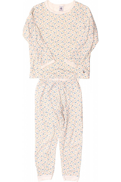 Petit-Bateau Dětská Dívčí Pyžamová Souprava Dlouhý Rukáv Kalhoty Květinový Vzor Vel. 116