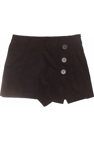 ZARA Dámská černá kraťasová sukně mini s knoflíky Velikost 26 | ZARA | obrázek 2