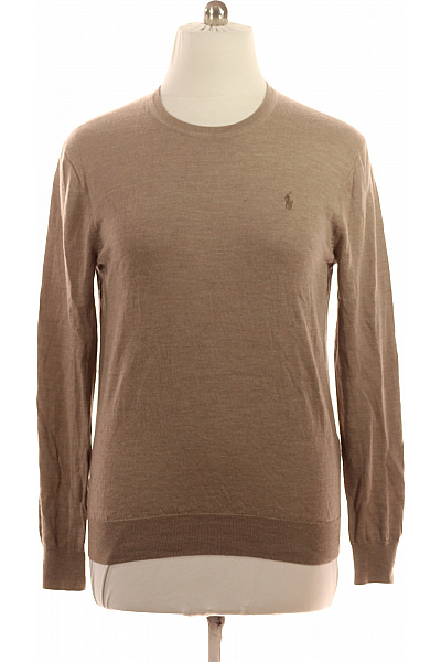 Ralph Lauren Pánský Hnědý Tenký Lehký Basic Pulovr Přes Hlavu Velikost L