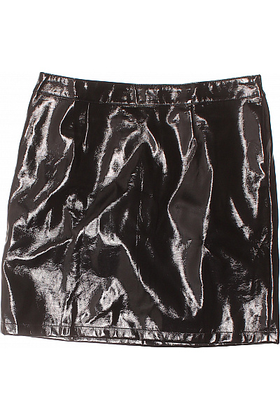 VILA Černá Lakovaná Mini Balónová Sukně Sexy Vel. 40