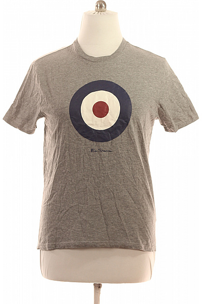 Ben Sherman Pánské Bavlněné šedé Tričko S Krátkým Rukávem A Terčem Vel. L