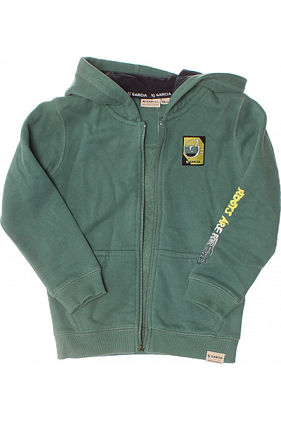 Garcia Dětská Chlapecká Zelená Mikina Zip Kapuce Potisk Dlouhý Ležérní Celoroční Vel. 104/110