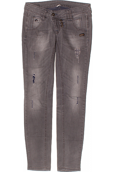 GANT Dámské Bavlněné šedé Džíny Skinny Ripped Seprané Vel. 27