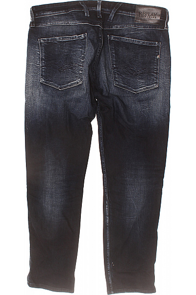 REPLAY Pánské tmavě modré džíny seprané s dírami Velikost 36/30 | REPLAY | obrázek 2
