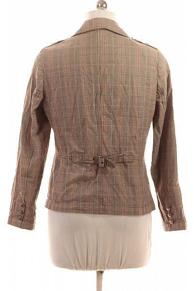 BONITA Bavlněný béžový károvaný vojenský vypasovaný blejzr jarní Vel. 40 | BONITA | obrázek 2