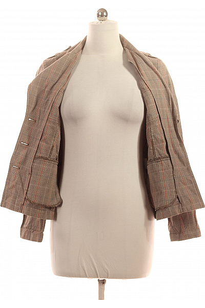 BONITA Bavlněný béžový károvaný vojenský vypasovaný blejzr jarní Vel. 40 | BONITA | obrázek 3