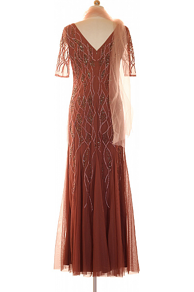 Adrianna Papell Dlouhé společenské šaty s krátkým rukávem korálkové vintage Velikost 38 | Adrianna Papell | obrázek 3