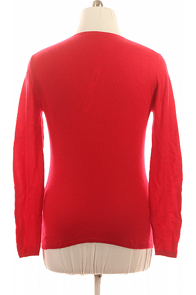 MAX TONSO CASHMERE Dámský kašmírový svetr červený basic přes hlavu s výstřihem do V Vel. XXL | MAX TONSO CASHMERE | obrázek 2