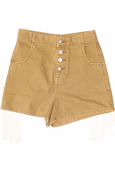 Esprit Dámské Béžové Džínové Kraťasy S Vysokým Pasem Knoflíky Vel. 27