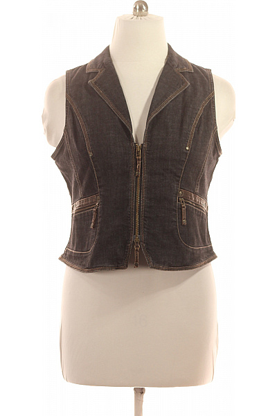 BONITA Dámská bavlněná džínová vesta krátká se zipem prošívaná Velikost 44 | BONITA | obrázek 2