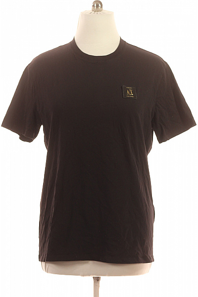 ARMANI Pánské černé tričko s krátkým rukávem a nášivkou basic Velikost XXL | ARMANI | obrázek 2