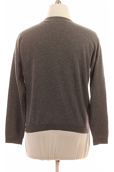 Zwillingsherz Dámský kašmírový kardigan šedý propínací basic s výstřihem do V Vel. L | Zwillingsherz | obrázek 2