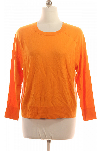 MARCCAIN Dámský Oranžový Kašmírový Svetr Přes Hlavu žebrovaný Vel. N6