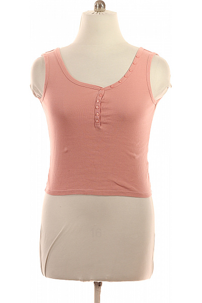 Sublevel Dámské růžové žebrované tílko basic henley bez rukávů Velikost L | Sublevel | obrázek 2