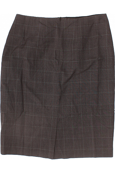 Hobbs Dámská vlněná pouzdrová sukně hnědá károvaná business ke kolenům Vel. 40 | Hobbs | obrázek 3