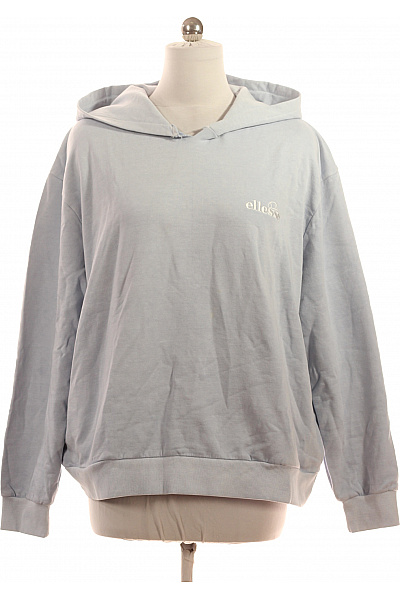 Ellesse Dámská Bavlněná Světle Modrá Oversized Mikina S Kapucí A Výšivkou Streetwear Vel. M