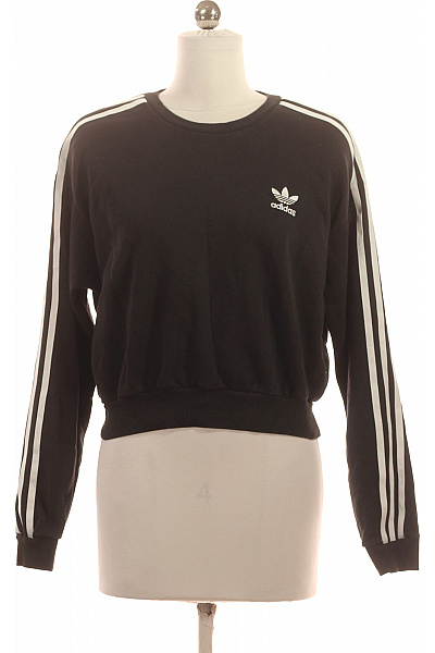 ADIDAS Dámská černá crop mikina s dlouhým rukávem a pruhy Velikost 34/36 | ADIDAS | obrázek 2