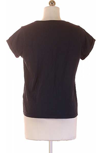 TOMMY HILFIGER Dámské bavlněné tmavě modré tričko s krátkým rukávem a nápisem basic Vel. XS | TOMMY HILFIGER | obrázek 2