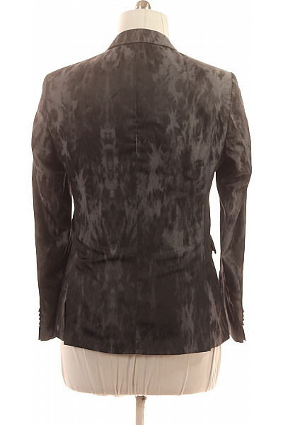 Karl Lagerfeld Polyesterové Sako Šedé Vzorované Ležérní Moderní Vypasované Jednořadé Velikost 48 | Karl Lagerfeld | obrázek 2