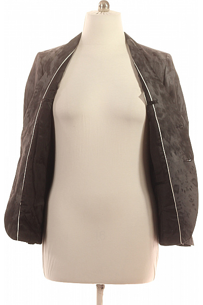 Karl Lagerfeld Polyesterové Sako Šedé Vzorované Ležérní Moderní Vypasované Jednořadé Velikost 48 | Karl Lagerfeld | obrázek 3