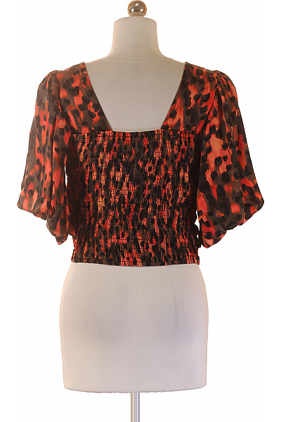 Dámská halenka s krátkým rukávem a potiskem oranžová Velikost XS | Unimoda | obrázek 3