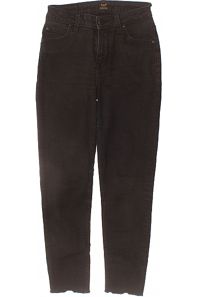 Lee  Dámské Bavlněné černé Džíny Vyžehlené Střih Mom S Vysokým Pasem Vel. XXS