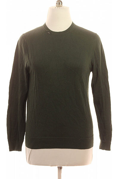 LAWRENCE GREY Pánský Tmavě Zelený Basic Pulovr Dlouhý Rukáv Přes Hlavu Velikost L