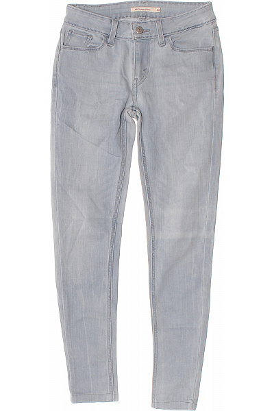 Dámské Světle Modré Strečové Skinny Džíny Seprané Velikost 26