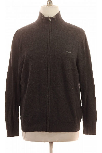 GANT Pánský Tmavě šedý Kardigan Na Zip Se Stojáčkem Elegantní Velikost 2xl