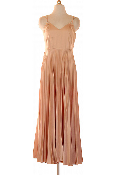 Closet Dámské Dlouhé šaty Na Ramínka Pastelové Plisované Elegantní Vel. UK 10