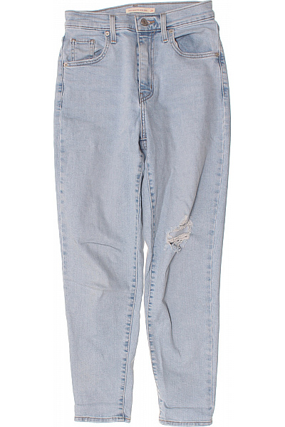 LEVIS Dámské Světle Modré Džíny Mom Fit Vysoký Pas Děravé Vel. 26