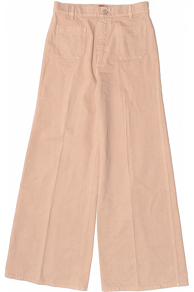 JOSEPH Dámské Béžové široké Kalhoty S Vysokým Sedem Volné Ležérní S Kapsami Velikost 28