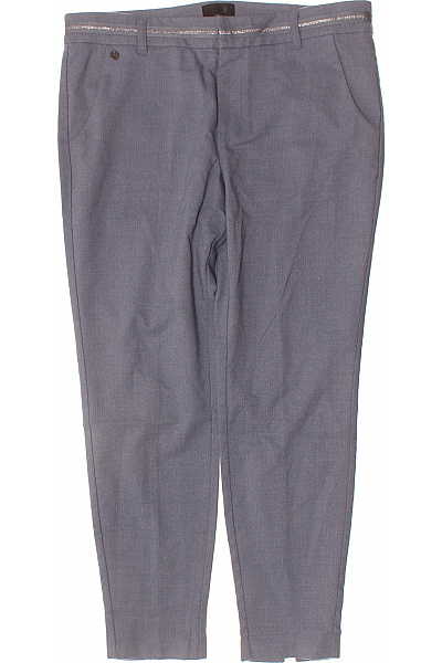 PULZ JEANS Dámské Oblekové Kalhoty šedé Rovné Elegantní S Kapsami Velikost 42