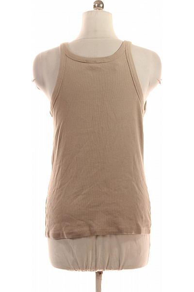 Dámské žebrované béžové tílko basic kulatý výstřih bez rukávů Velikost S | Unimoda | obrázek 2