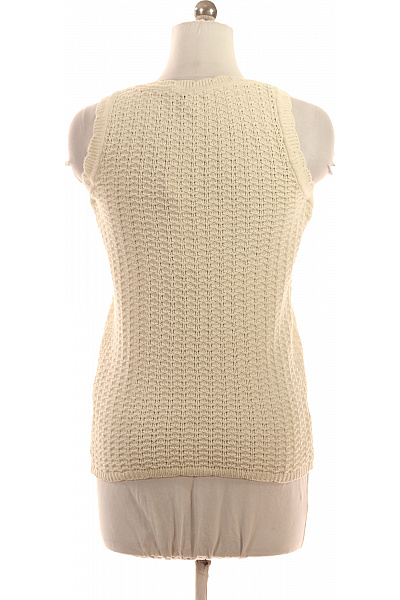 VERO MODA Dámská bavlněná pletená vesta krémová letní krátká se zapínáním Velikost m | VERO MODA | obrázek 3