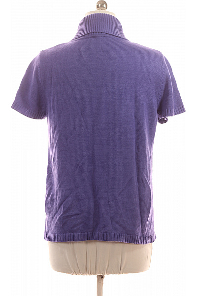 GERRY WEBER Fialový žebrovaný kardigan s krátkým rukávem propínací elegantní pletený Vel. 42 | GERRY WEBER | obrázek 2