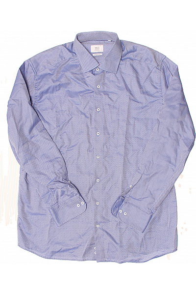 Pánská košile moderní střih s dlouhým rukávem modrá jemný vzor Vel. 43 | Unimoda | obrázek 2