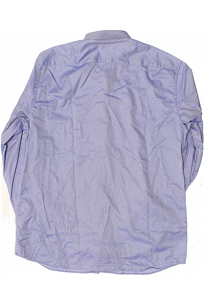 Pánská košile moderní střih s dlouhým rukávem modrá jemný vzor Vel. 43 | Unimoda | obrázek 3