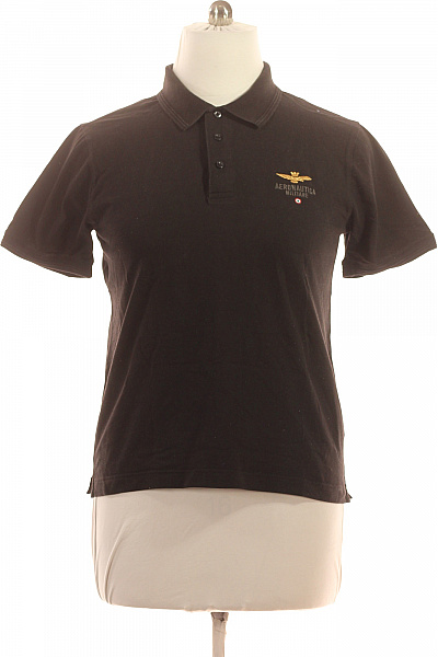 Aeronautica Militare Pánské černé polo tričko s krátkým rukávem a výšivkou Vel. L | Aeronautica Militare | obrázek 2