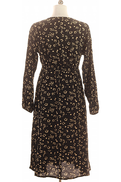 LAWRENCE GREY Černé viskózové midi šaty s dlouhým rukávem a květinovým potiskem Vel. 42 | LAWRENCE GREY | obrázek 3